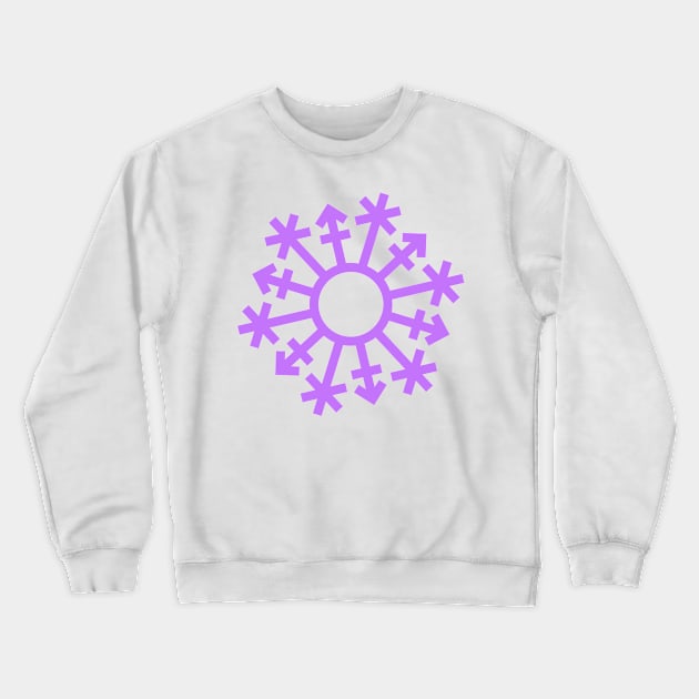 Gender Snowflake - Purple - No Text Crewneck Sweatshirt by GenderConcepts